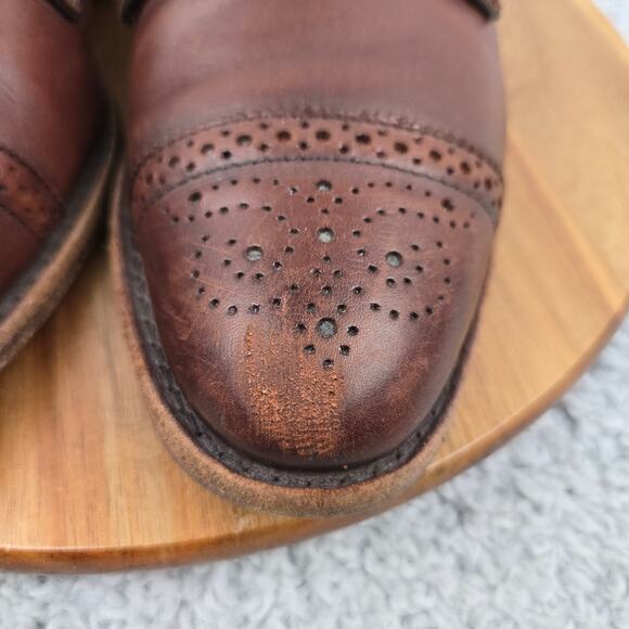 Allen Edmonds Mens 10D 6th Avenue Brown Leather Cap Toe Brogue Oxford Shoe 2026 main image 8